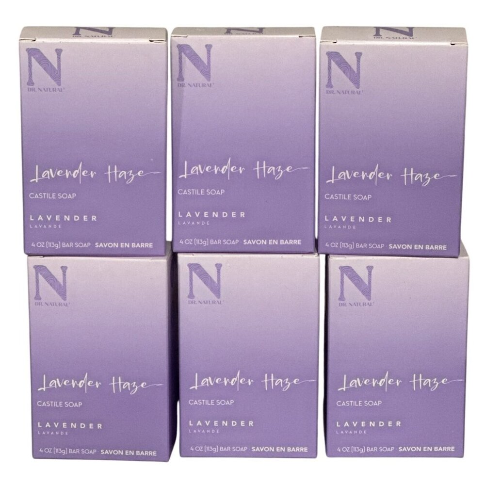 Dr. Natural Lavender Haze Castile Soap 6-Pack 4 Oz Bars